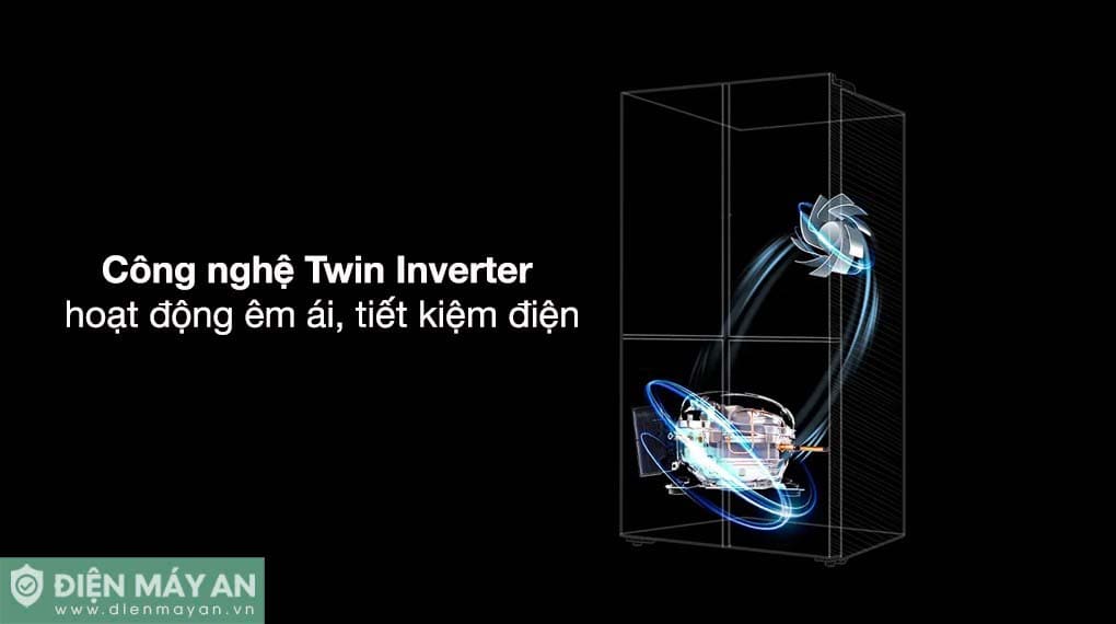 Tủ lạnh Aqua Inverter 660 lít Multi Door AQR-M727XA(GS)U1