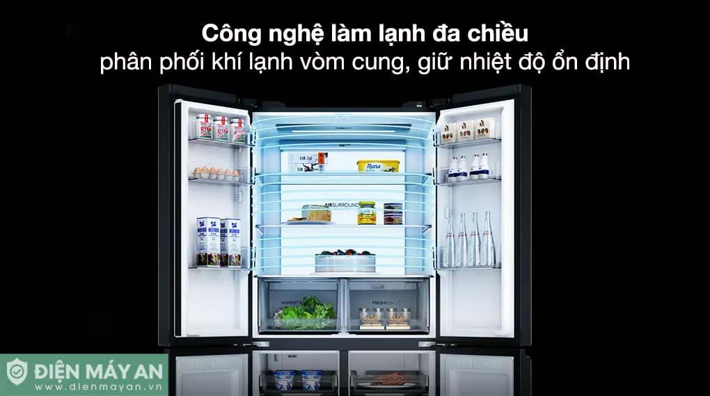 Tủ lạnh Aqua Inverter 660 lít Multi Door AQR-M727XA(GS)U1