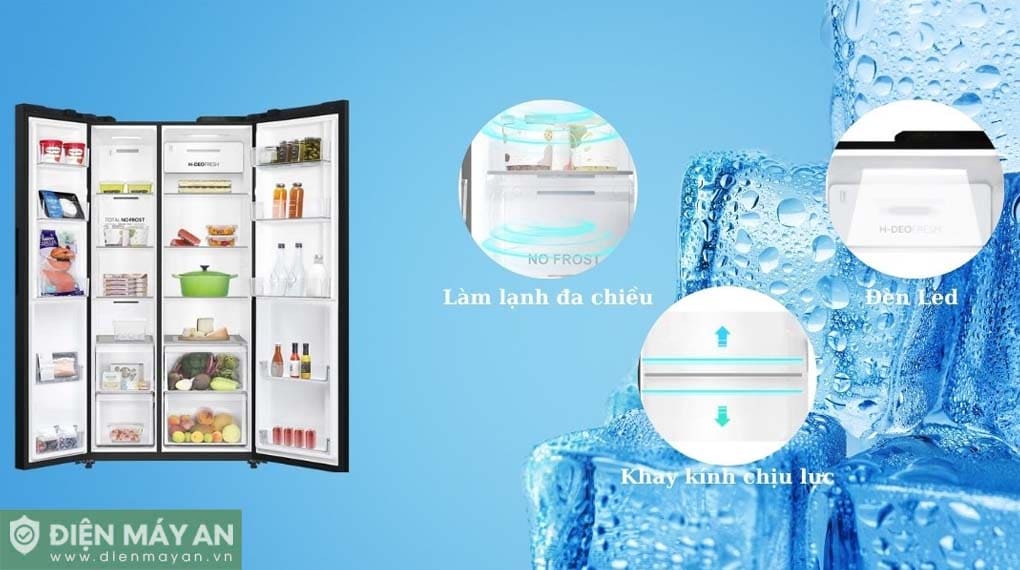 Tủ lạnh Aqua Inverter 646 lít Side By Side AQR-S682XA(BL)