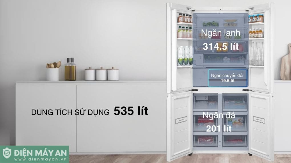 Tủ lạnh Toshiba Inverter 535 lít Japandi Multi Door GR-RF695WI-PGV(67)