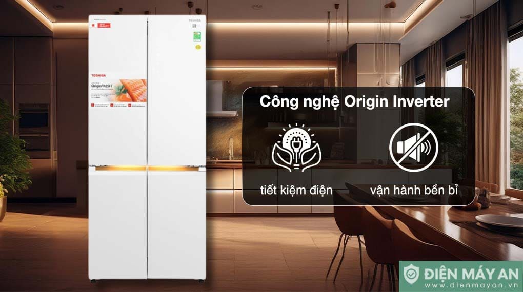 Tủ lạnh Toshiba Inverter 535 lít Japandi Multi Door GR-RF695WI-PGV(67)