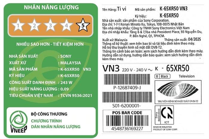 Google Tivi Mini LED Sony AI 4K 65 inch K-65XR50