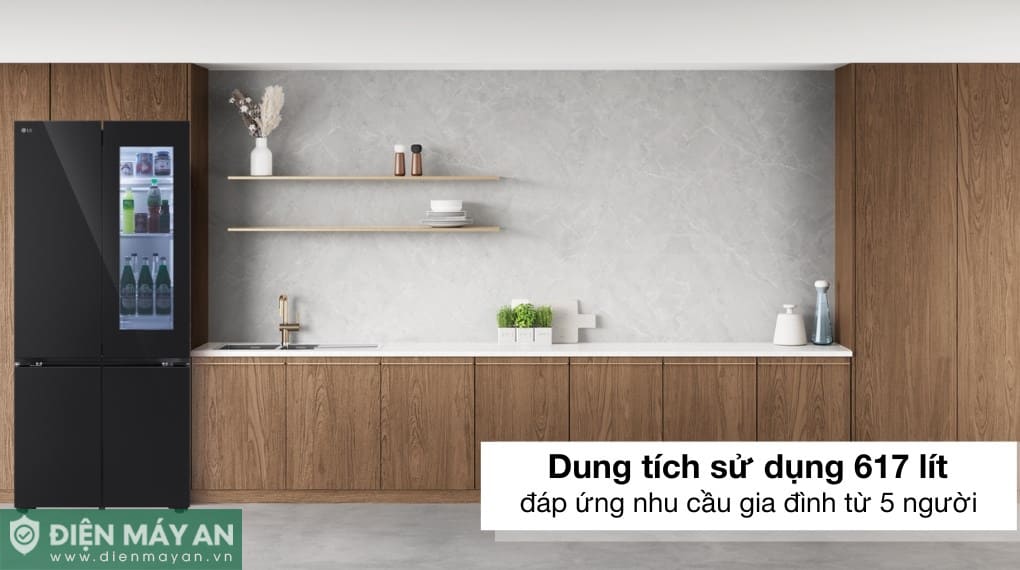 Tủ lạnh LG Inverter 617 lít Multi Door InstaView LFB61BLGAI