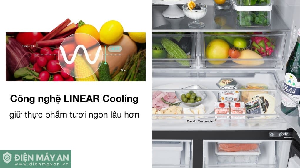 Tủ lạnh LG Inverter 617 lít Multi Door InstaView LFB61BLGAI