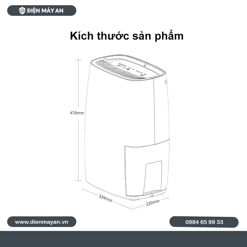 Máy Hút Ẩm Thông Minh Xiaomi New Widetech 18L WDH318EFW1