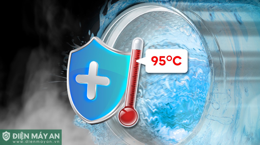 Tính năng khử khuẩn lồng giặt với nước nóng lên đến 95 độ C 