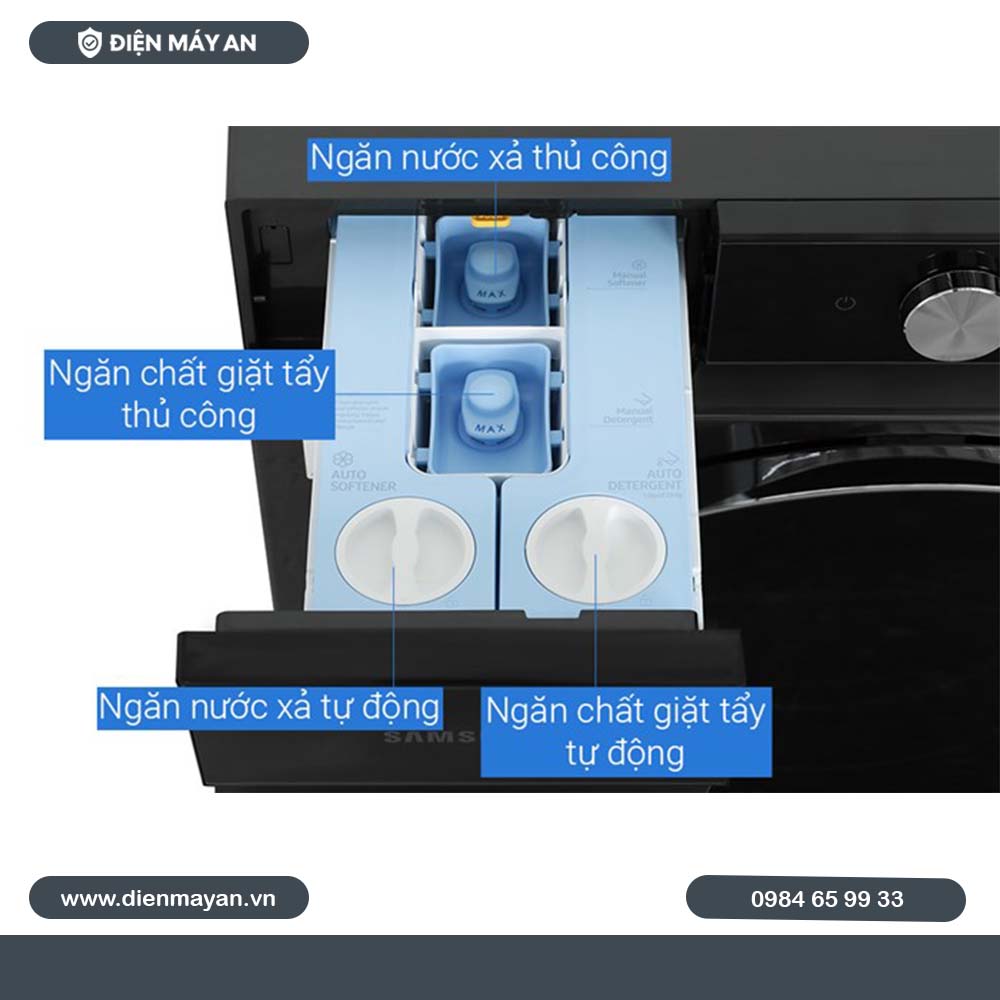 Máy Giặt Sấy Samsung Bespoke AI Inverter Giặt 21 Kg - Sấy 12 Kg WD21B6400KV/SV, Giá Tốt