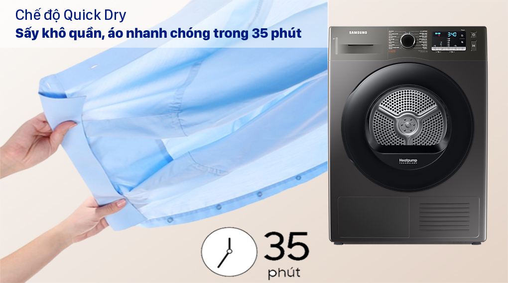 Máy Sấy Bơm Nhiệt Samsung 9kg DV90TA240AX/SV