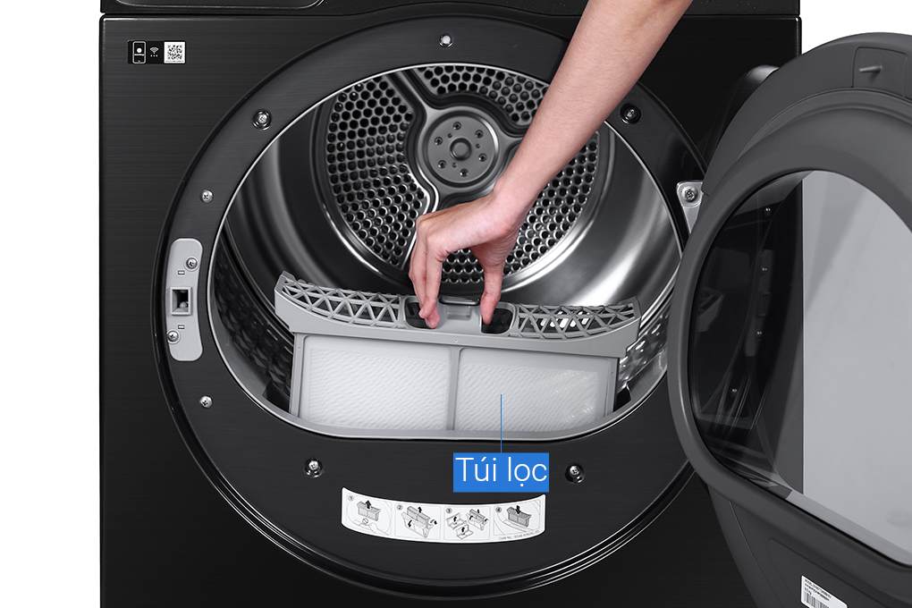 Máy Sấy Bơm Nhiệt Samsung Inverter 9 Kg DV90T7240BB/SV