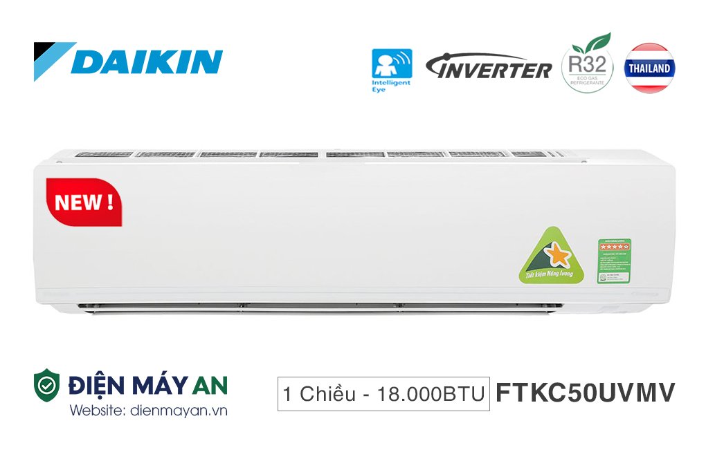 Điều Hòa Daikin Inverter 18000 BTU 1 Chiều FTKC50UVMV