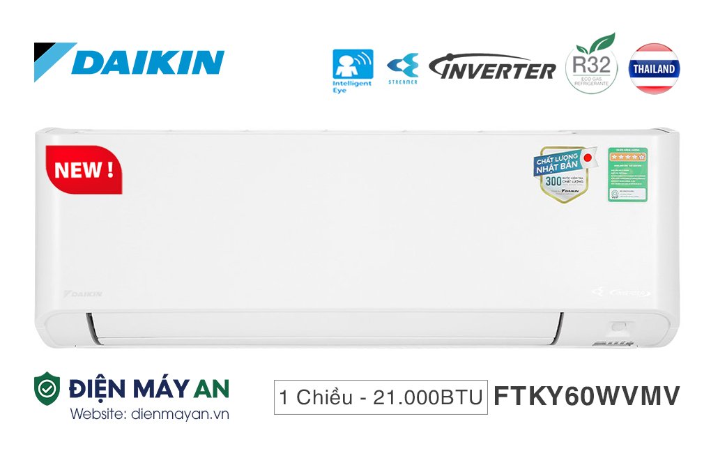 Điều Hòa Daikin Inverter 21000 BTU 1 Chiều FTKY60WVMV