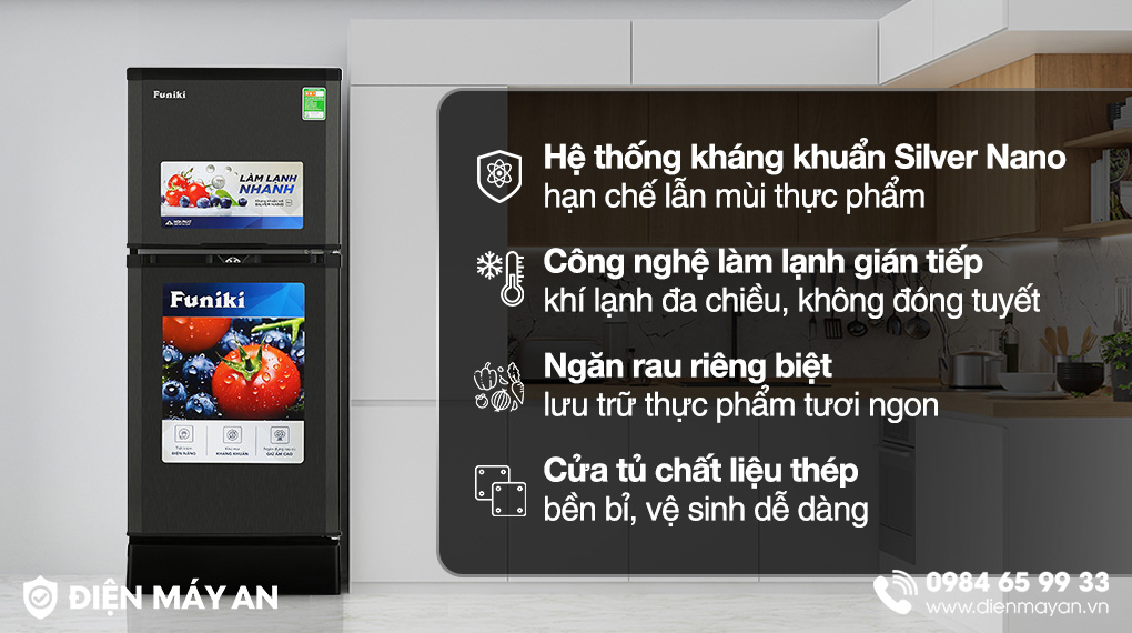 Tủ Lạnh Funiki 120 Lít HR T6120TDG - thiết kế