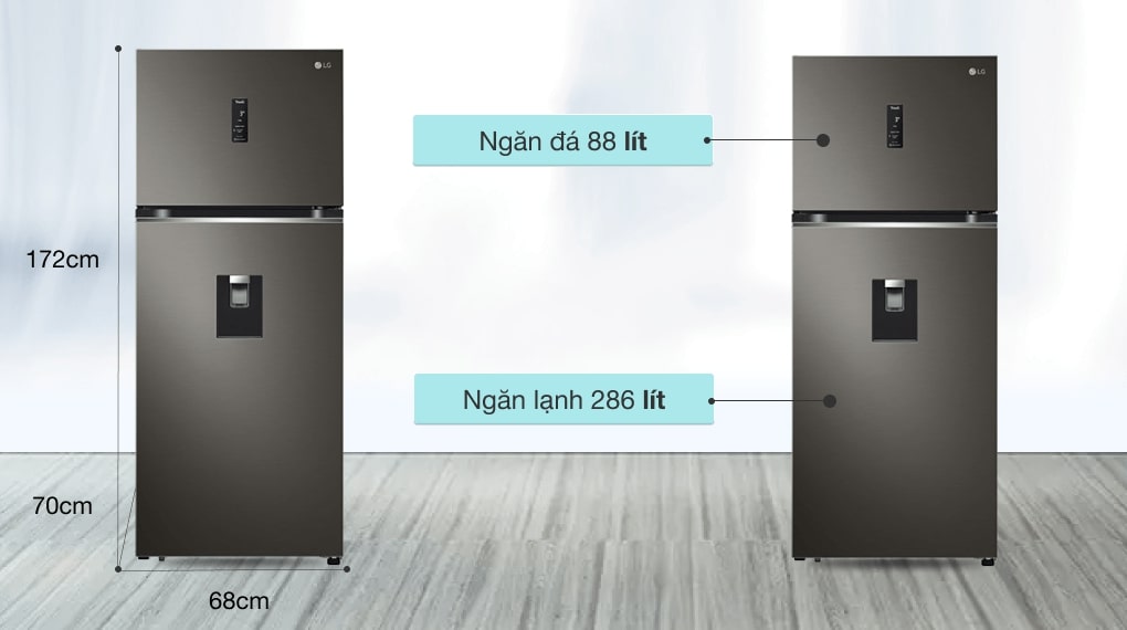 Tủ Lạnh LG Inverter 374 Lít GN-D372BLA