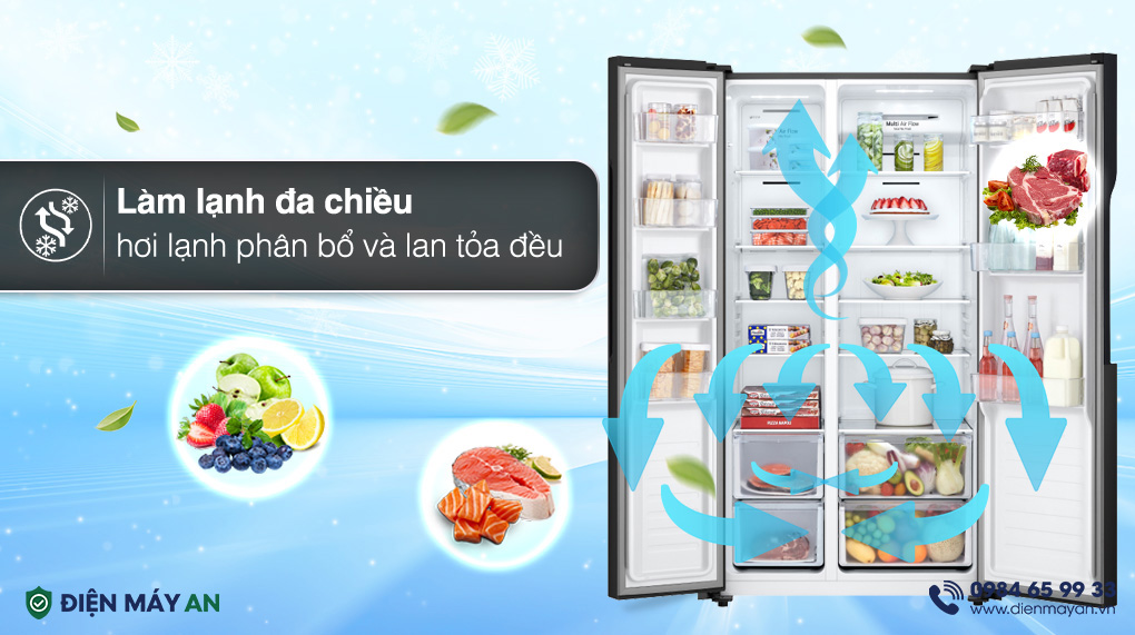 Tủ Lạnh LG Inverter 519 Lít Side By Side GR-B256BL