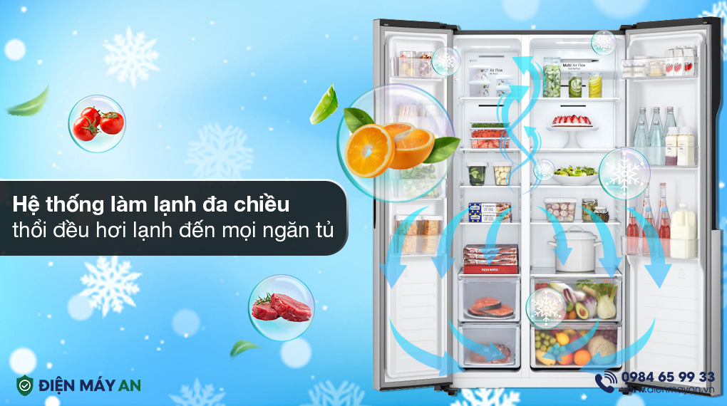 Tủ Lạnh LG Inverter 519 Lít Side By Side GR-B256JDS