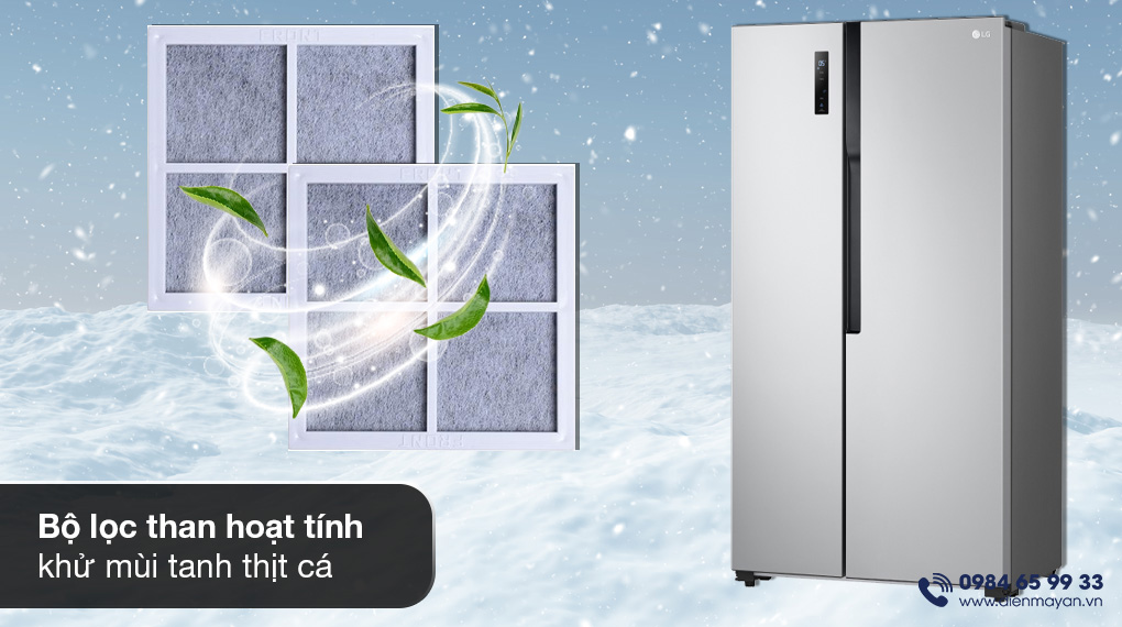 Tủ Lạnh LG Inverter 519 Lít Side By Side GR-B256JDS