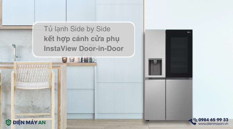 Tủ Lạnh LG Inverter 635 Lít Side By Side InstaView GR-G257SV - thiết kế