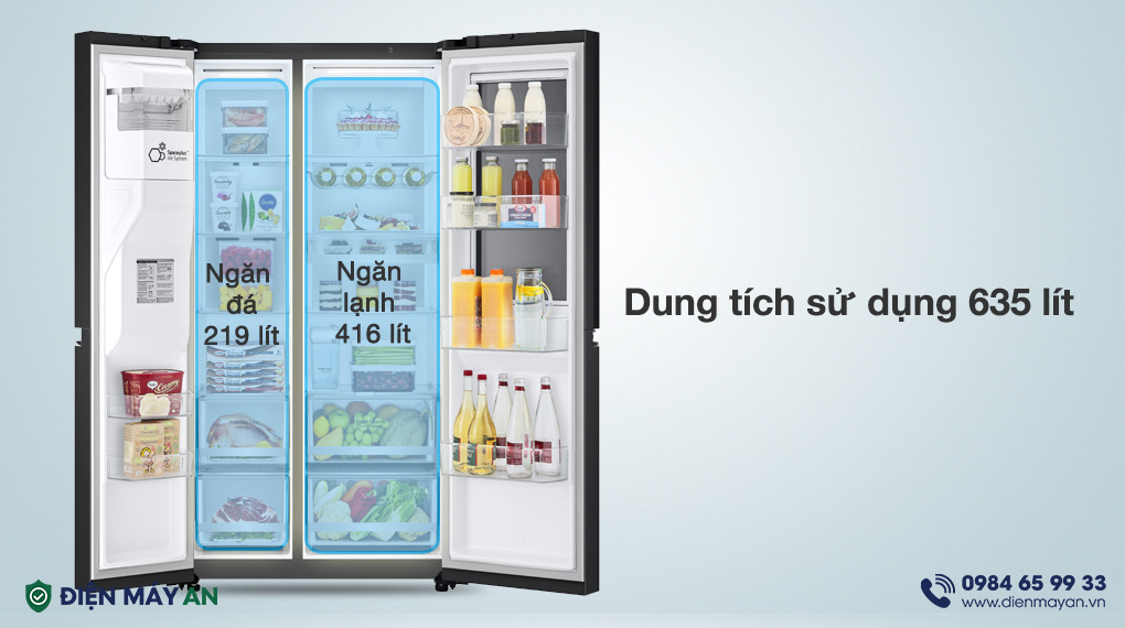 Tủ Lạnh LG Inverter 635 Lít Side By Side InstaView Door-in-Door GR-X257BL