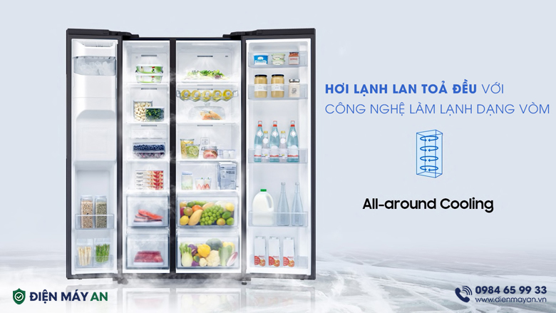 Tủ Lạnh Samsung Inverter 635 Lít Side By Side RS64R5301B4/SV