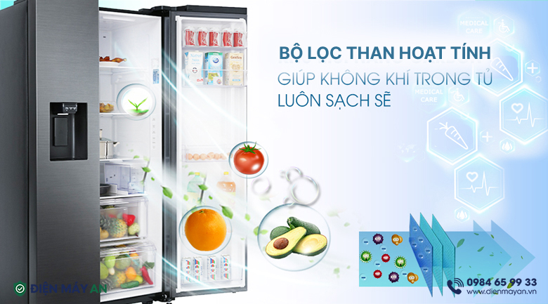 Tủ Lạnh Samsung Inverter 635 Lít Side By Side RS64R5301B4/SV