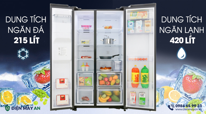 Tủ Lạnh Samsung Inverter 635 Lít Side By Side RS64R5301B4/SV