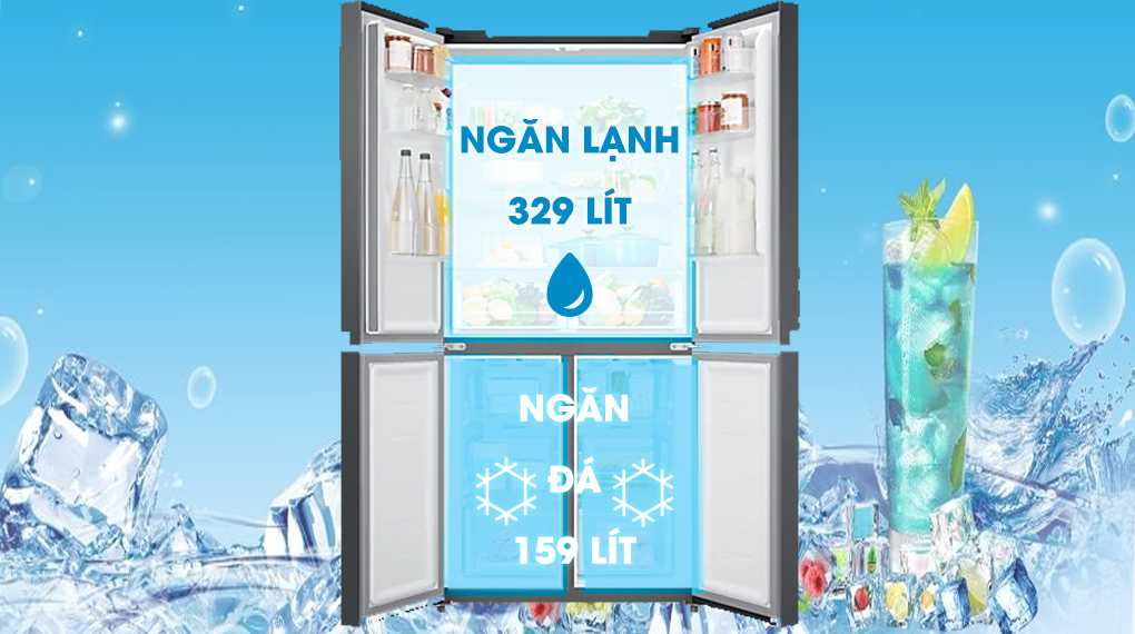 Tủ Lạnh Multi Door Samsung Inverter 488 Lít RF48A4000B4/SV