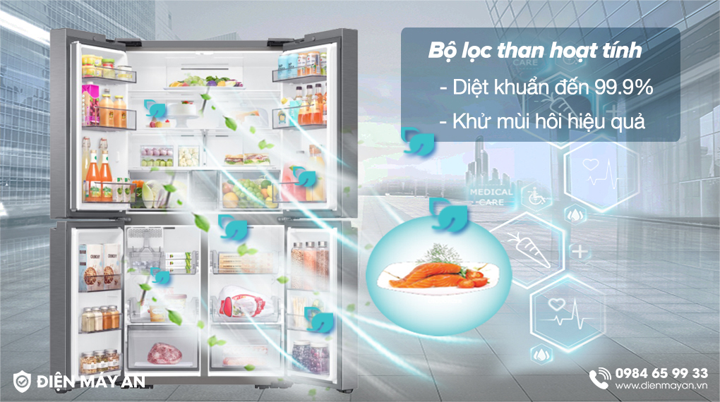 Tủ Lạnh Samsung Inverter 649 Lít Multi Door RF59C700ES9/SV