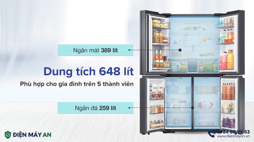 Tủ Lạnh Samsung Inverter 648 Lít Multi Door RF59C766FB1/SV