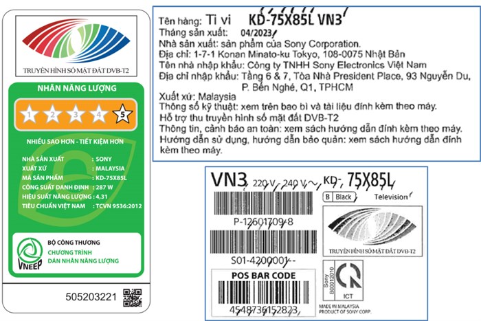 Google Tivi Sony 4K 75 Inch KD-75X85L