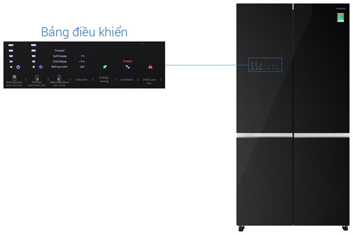 Tủ Lạnh Hitachi Inverter 569 Lít Multidoor R-WB640VGV0 GBK&nbsp;