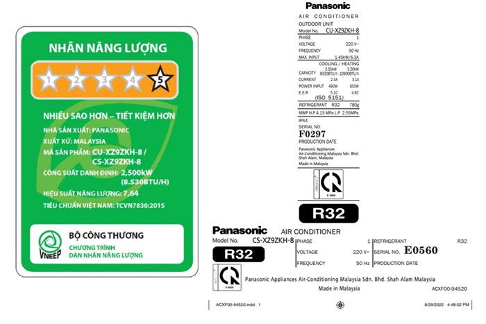 Điều Hòa Panasonic Inverter 9000BTU 2 Chiều CU/CS-XZ9ZKH-8