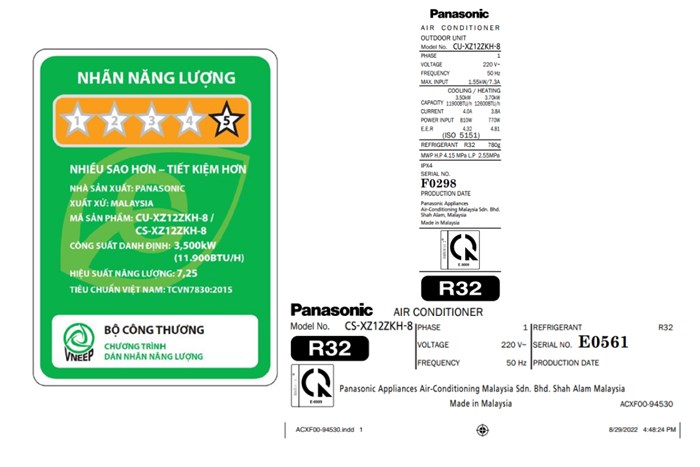 Điều Hòa Panasonic Inverter 12000 BTU 2 Chiều CU/CS-XZ12ZKH-8&nbsp;