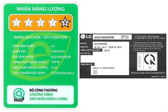 Smart Tivi LG 4K 65 Inch 65UT8050PSB&nbsp;