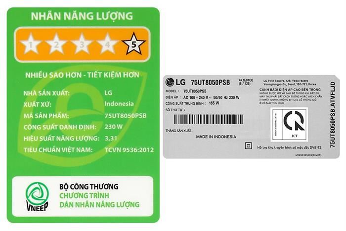 Smart Tivi LG 4K 75 Inch 75UT8050PSB&nbsp;