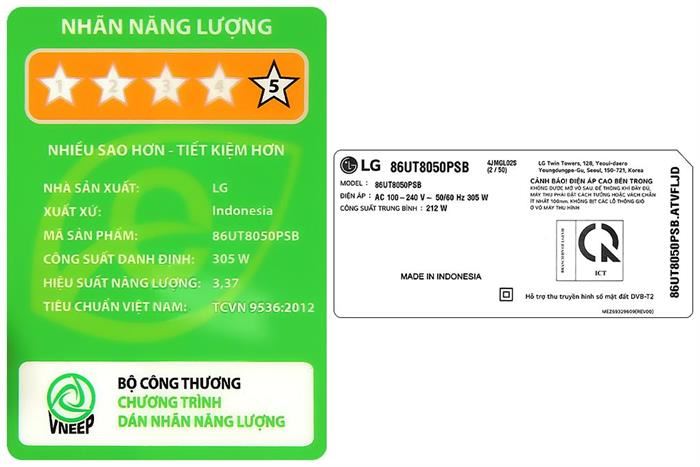 Smart Tivi LG 4K 86 Inch 86UT8050PSB&nbsp;