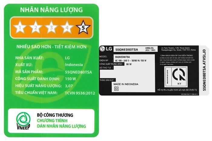 Smart Tivi QNED LG 4K 55 Inch 55QNED80TSA