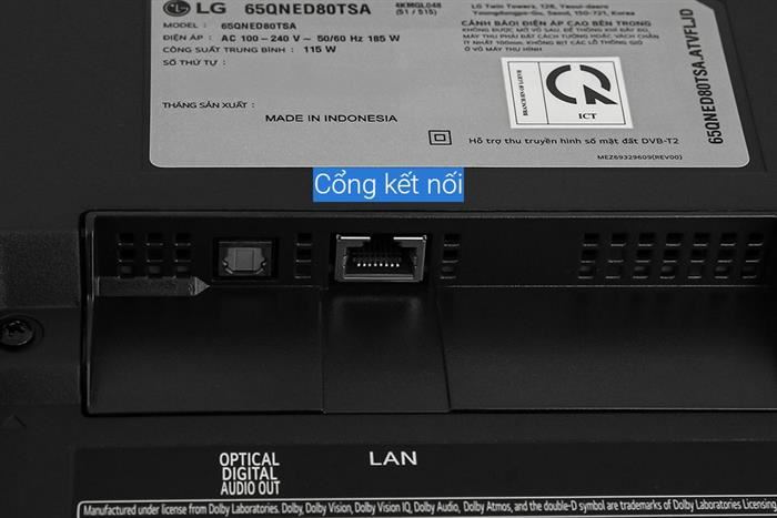 Smart Tivi QNED LG 4K 65 Inch 65QNED80TSA