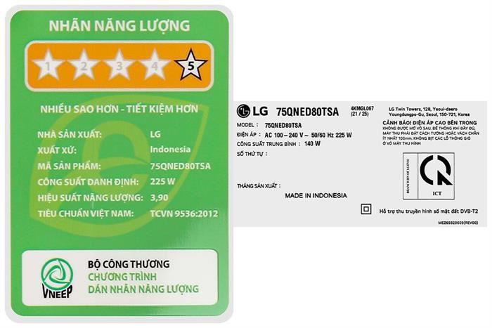 Smart Tivi QNED LG 4K 75 Inch 75QNED80TSA