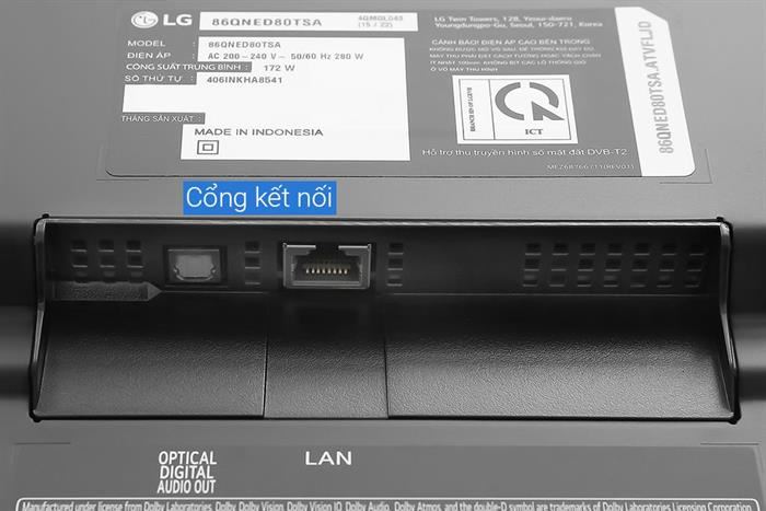 Smart Tivi QNED LG 4K 86 Inch 86QNED80TSA