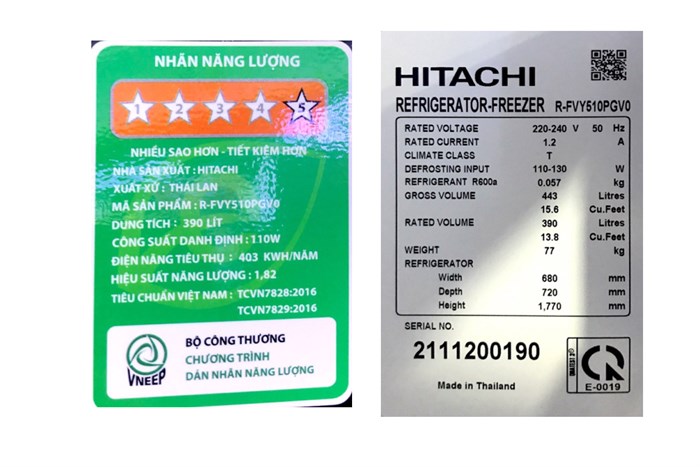 Tủ Lạnh Hitachi Inverter 390 Lít R-FVY510PGV0 GBK&nbsp;