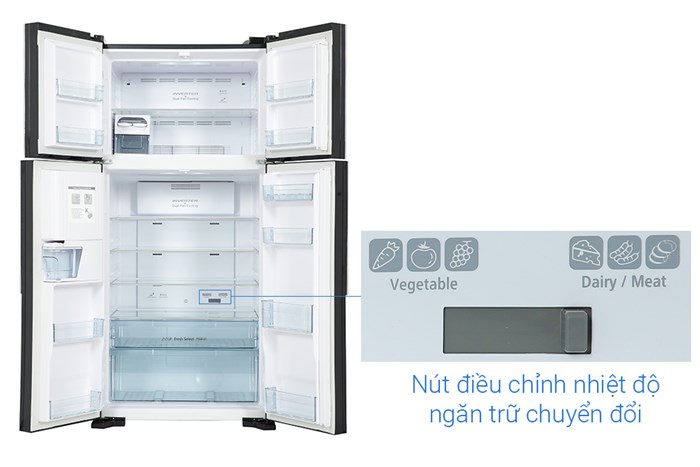 Tủ Lạnh Multi Door Hitachi Inverter 540 Lít R-FW690PGV7 GBK