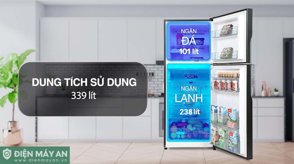Tủ Lạnh Hitachi Inverter 339 Lít R-FVX450PGV9 GBK