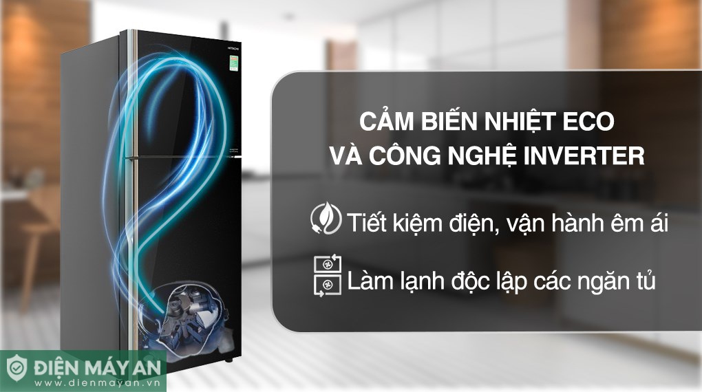 Tủ Lạnh Hitachi Inverter 339 Lít R-FVX450PGV9 GBK