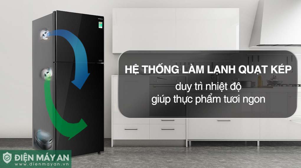 Tủ Lạnh Hitachi Inverter 349 Lít R-FVY480PGV0 GBK