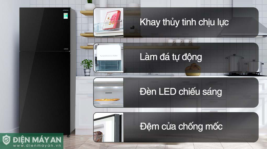 Tủ Lạnh Hitachi Inverter 349 Lít R-FVY480PGV0 GBK