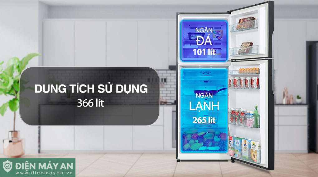 Tủ Lạnh Hitachi Inverter 366 Lít R-FVX480PGV9 GBK