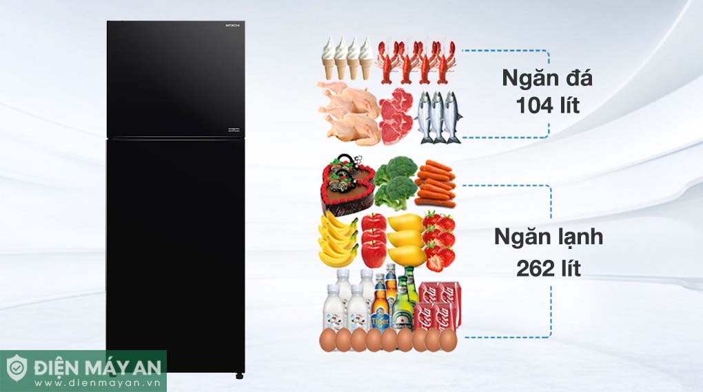 Tủ Lạnh Hitachi Inverter 390 Lít R-FVY510PGV0 GBK 