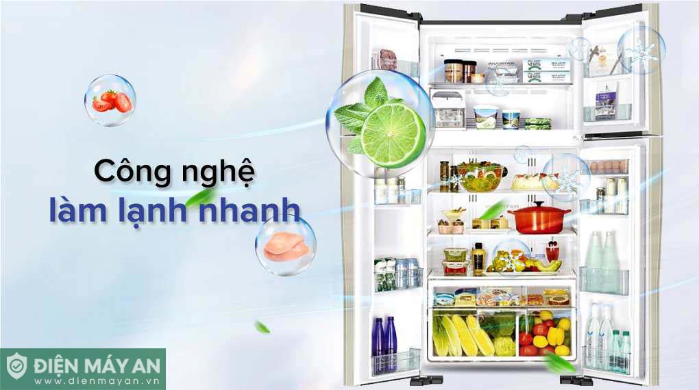 Tủ Lạnh Multi Door Hitachi Inverter 509 Lít R-FW650PGV8 GBK