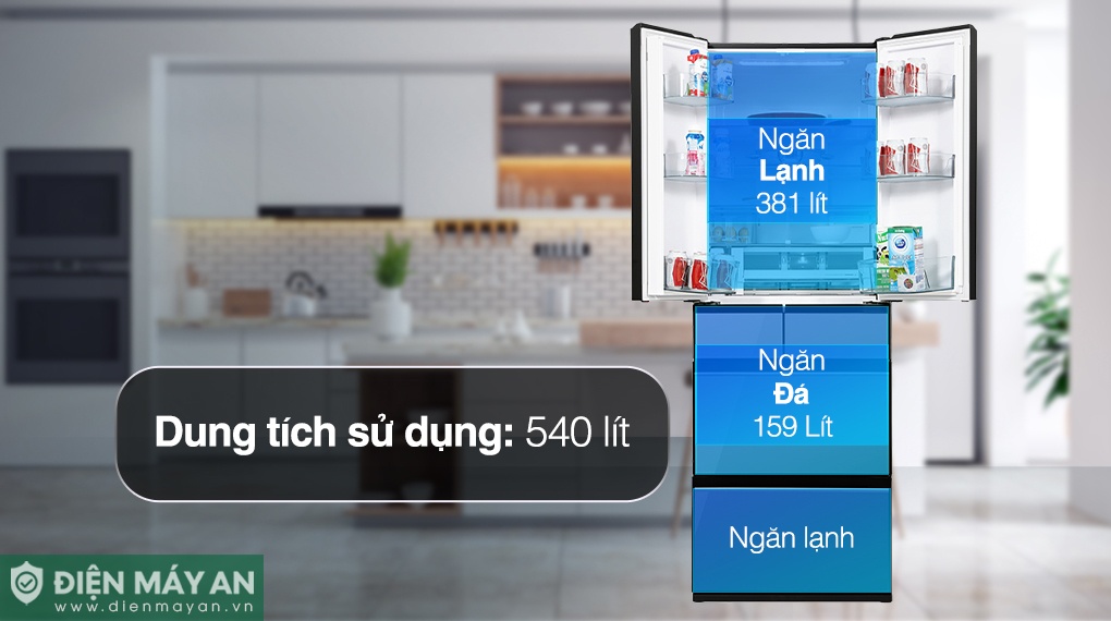 Tủ Lạnh Hitachi Inverter 540 Lít Multidoor R-HW540RV X