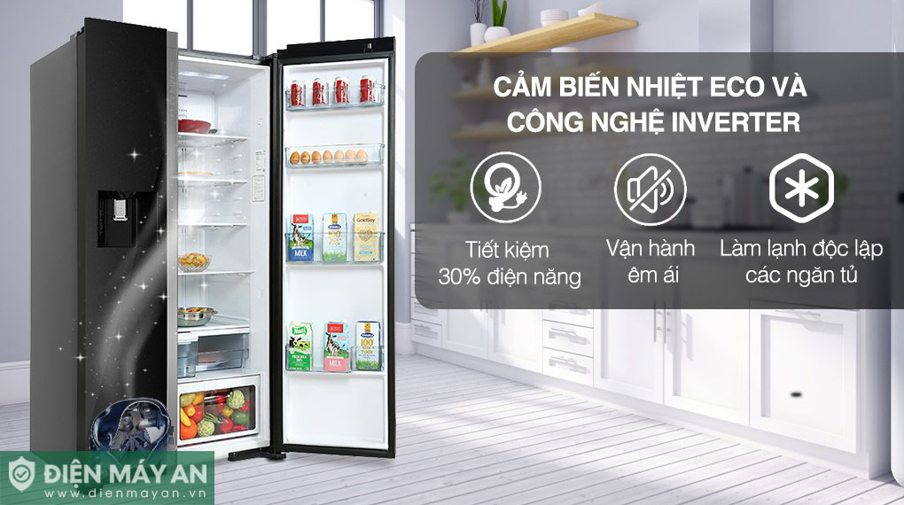 Tủ Lạnh Hitachi Inverter 573 Lít Side By Side R-SX800GPGV0 GBK